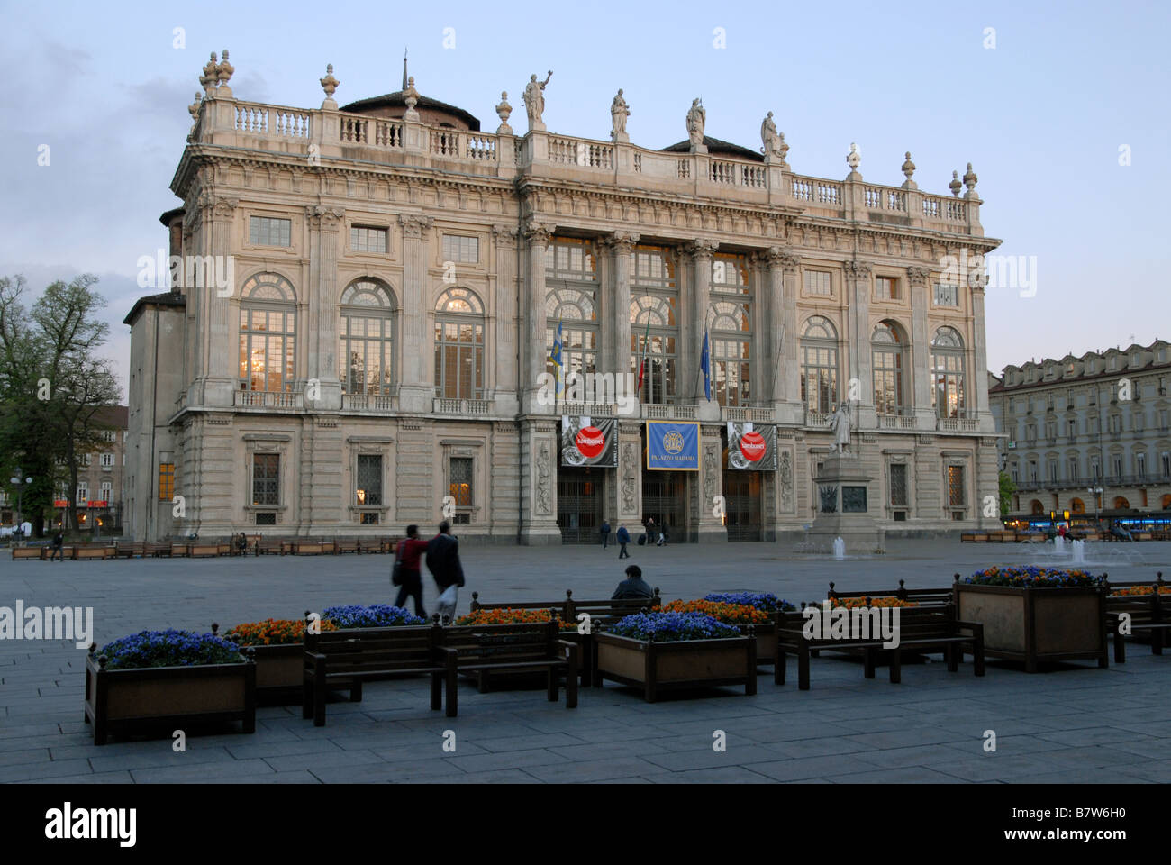 Il Palazzo Madama in piazza Castello, Torino, Piemonte, Italia. Foto Stock