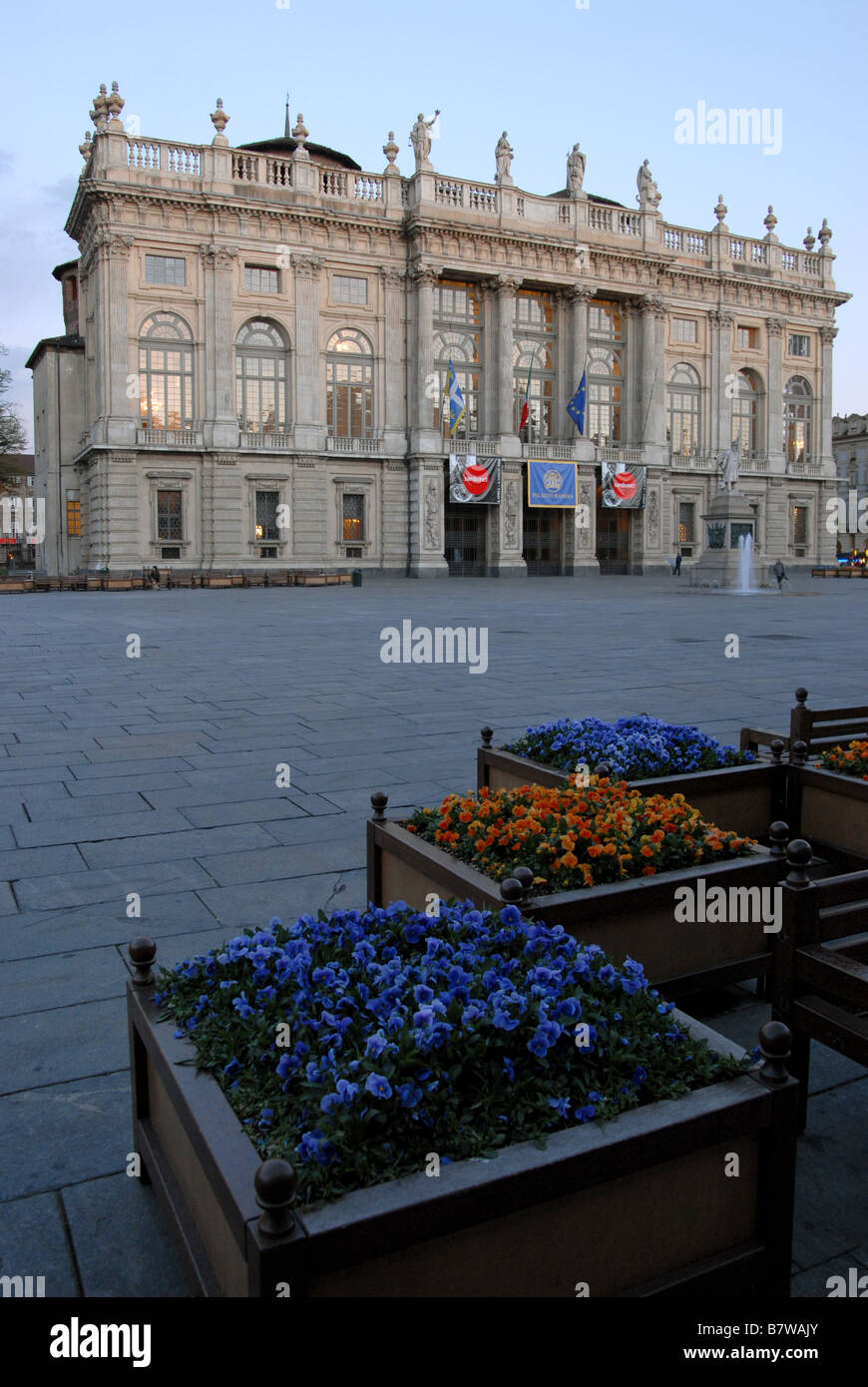 Il Palazzo Madama in piazza Castello, Torino, Piemonte, Italia. Foto Stock