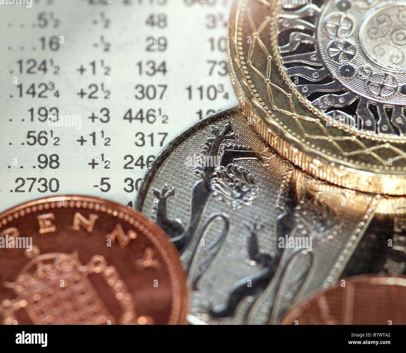 Concetto finanziario: Cambiamento allentato Foto Stock