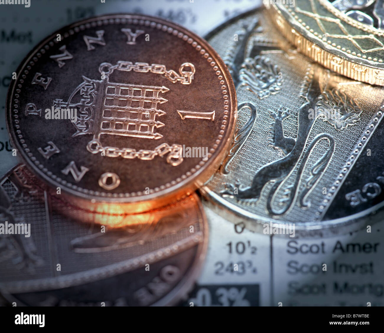 Concetto finanziario: Cambiamento allentato Foto Stock