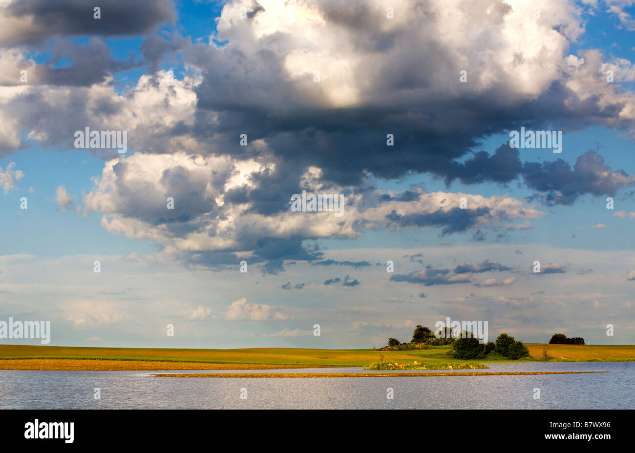 Allagato i campi agricoli nel sud del Wisconsin Foto Stock