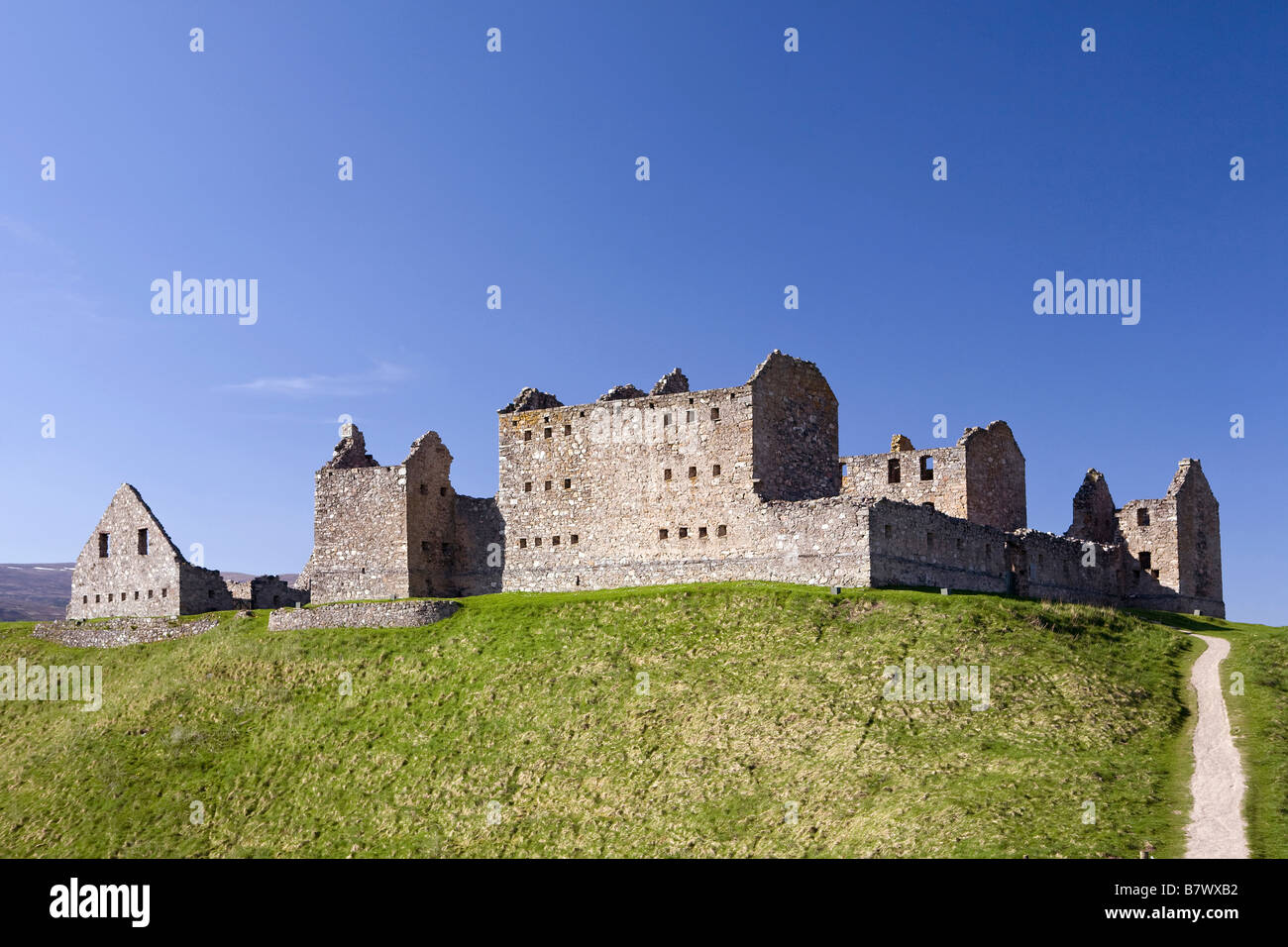 La storica caserma di fanteria Ruthven, vicino a Kingussie, eretto nel 1719 a seguito della insurrezione giacobita, Highlands della Scozia Foto Stock