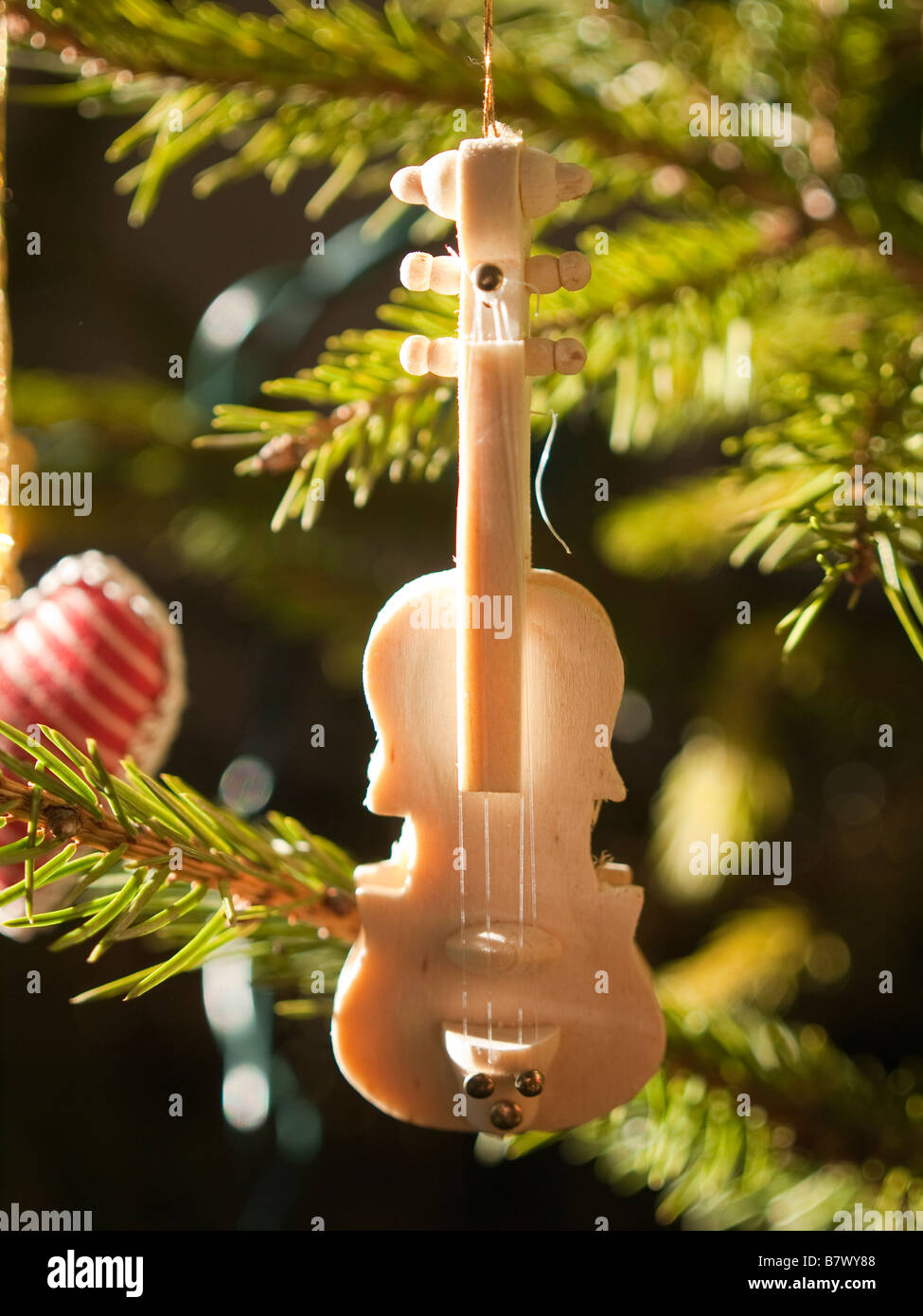 Violino decorazione di Natale Foto Stock