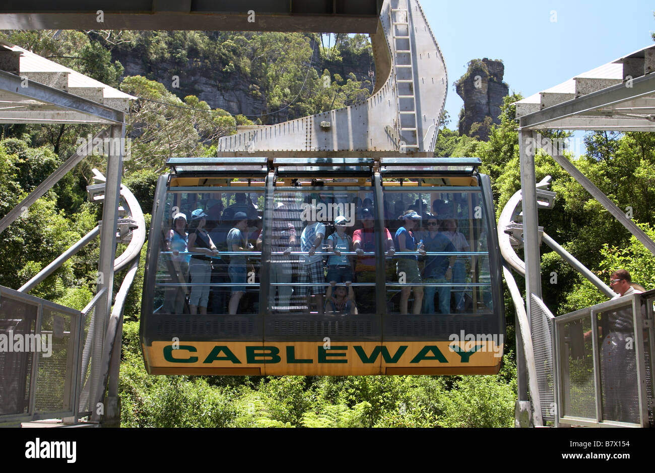 La funivia panoramica presso Scenic World in Katoomba, Montagne Blu Foto Stock