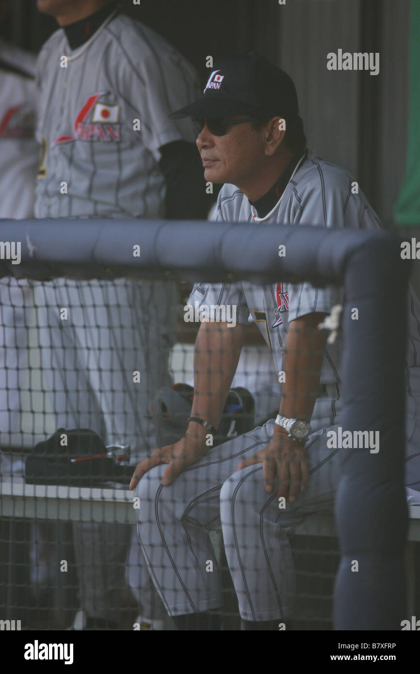 Senichi Hoshino Head Coach JPN Agosto 23 2008 Baseball Giochi Olimpici di Pechino 2008 Baseball medaglia di bronzo match tra Giappone e Foto Stock