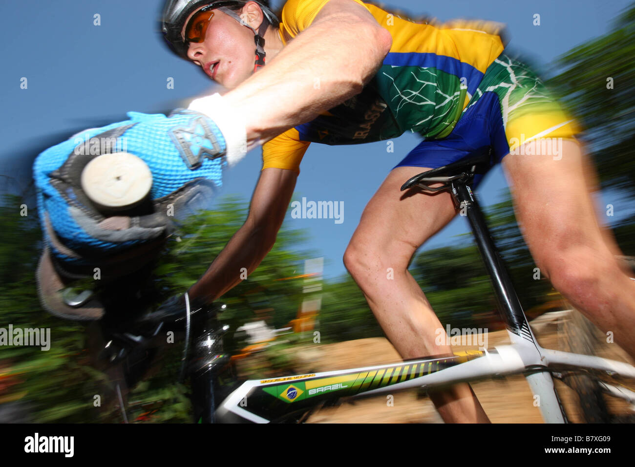 Jaqueline Mourao BRA Agosto 23 2008 Ciclismo Giochi Olimpici di Pechino 2008 Womens Cross Country a Laoshan Mountain Bike Corso Pechino Cina Foto di Daiju Kitamura AFLO SPORT 1045 Foto Stock