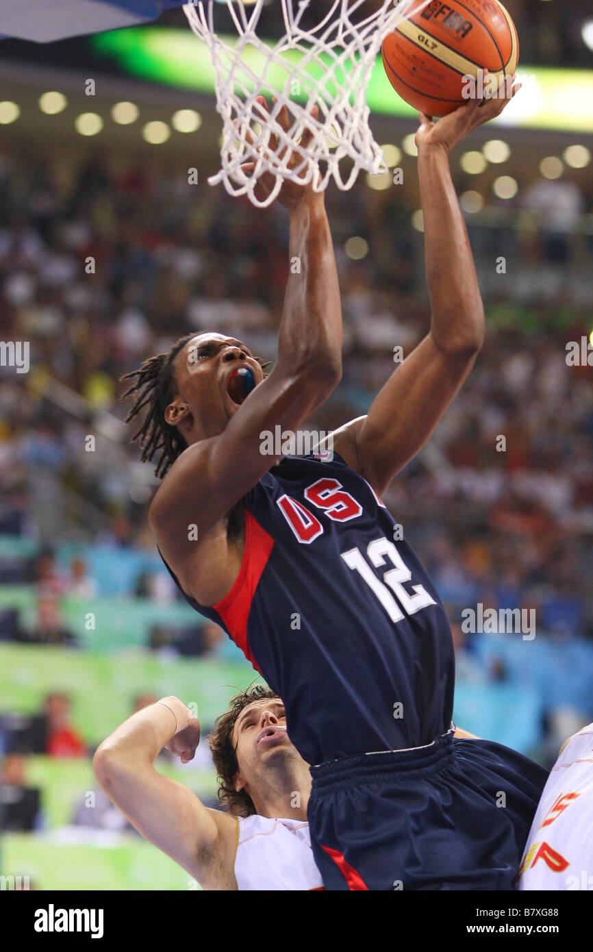 Chris Bosh, STATI UNITI D'AMERICA AGOSTO 24 2008 Basket Pechino 2008 Giochi Olimpici di pallacanestro del Mens di partita finale tra Stati Uniti e Spagna Foto Stock