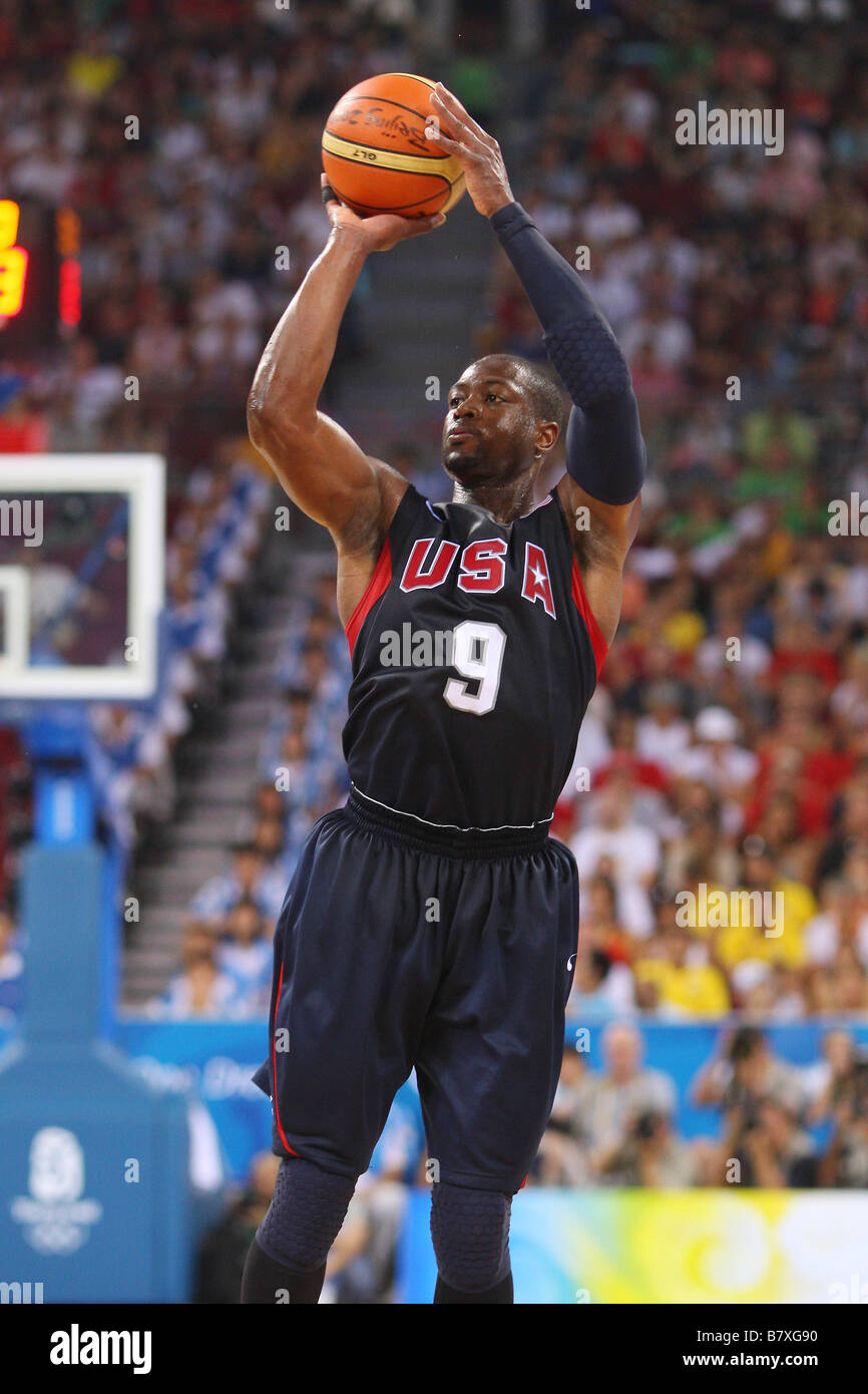 Dwyane Wade USA 24 AGOSTO 2008 Basket Pechino 2008 Giochi Olimpici di  pallacanestro del Mens di partita finale tra gli Stati Uniti e la Spagna a  Pechino olimpica Basket palestra a Beijing