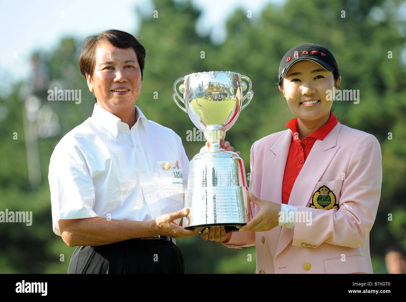 Hisako Higuchi Hyun Ju Shin 14 settembre 2008 golf LPGA Championship 2008 Konica Minolta Cup a Katayamazu Golf Club Ishikawa Giappone Foto di Atsushi Tomura AFLO SPORT 1035 Foto Stock