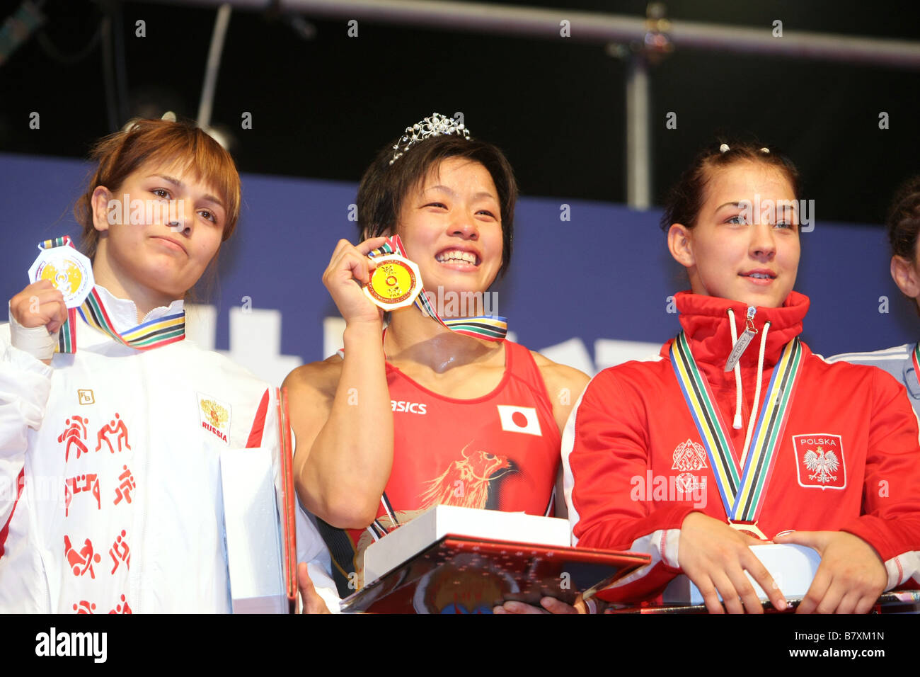 Ayako Shoda JPN Ottobre 11 2008 2008 Wrestling Senior Wrestling femminile Campionati del Mondo Womens stile libero 59kg cerimonia al 1nd palestra di Yoyogi Tokyo Giappone Foto di Akihiro Sugimoto AFLO SPORT 1080 Foto Stock