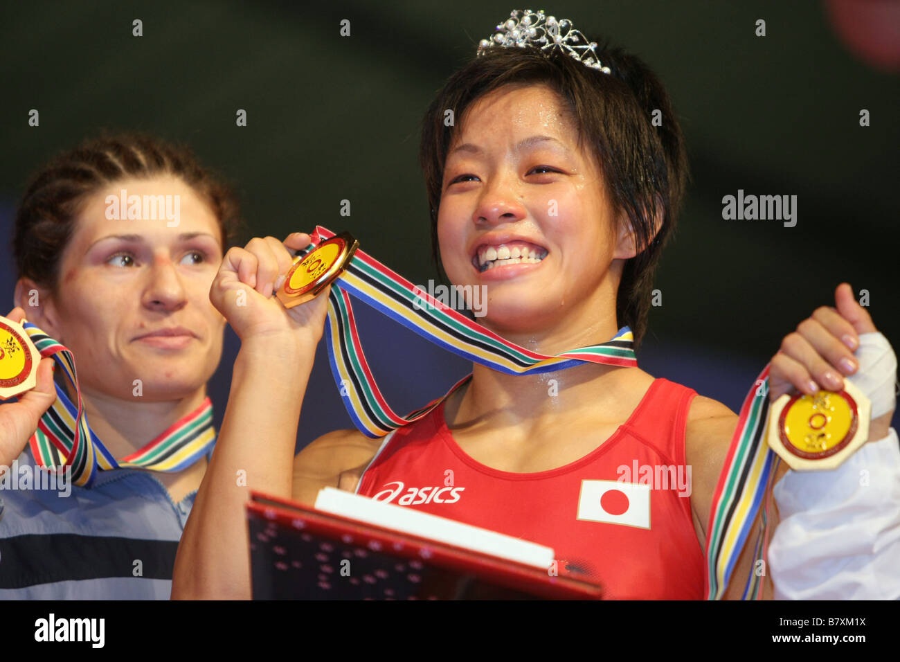 Ayako Shoda JPN Ottobre 11 2008 2008 Wrestling Senior Wrestling femminile Campionati del Mondo Womens stile libero 59kg cerimonia al 1nd palestra di Yoyogi Tokyo Giappone Foto di Akihiro Sugimoto AFLO SPORT 1080 Foto Stock