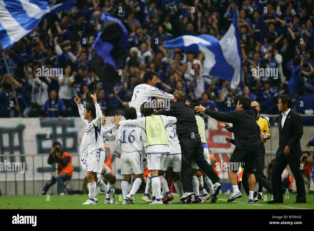 Gamba Osaka team group 22 ottobre 2008 Football AFC Champions League 2008 Semi finale tra Urawa Red Diamonds 1 3 Gamba Osaka Foto Stock