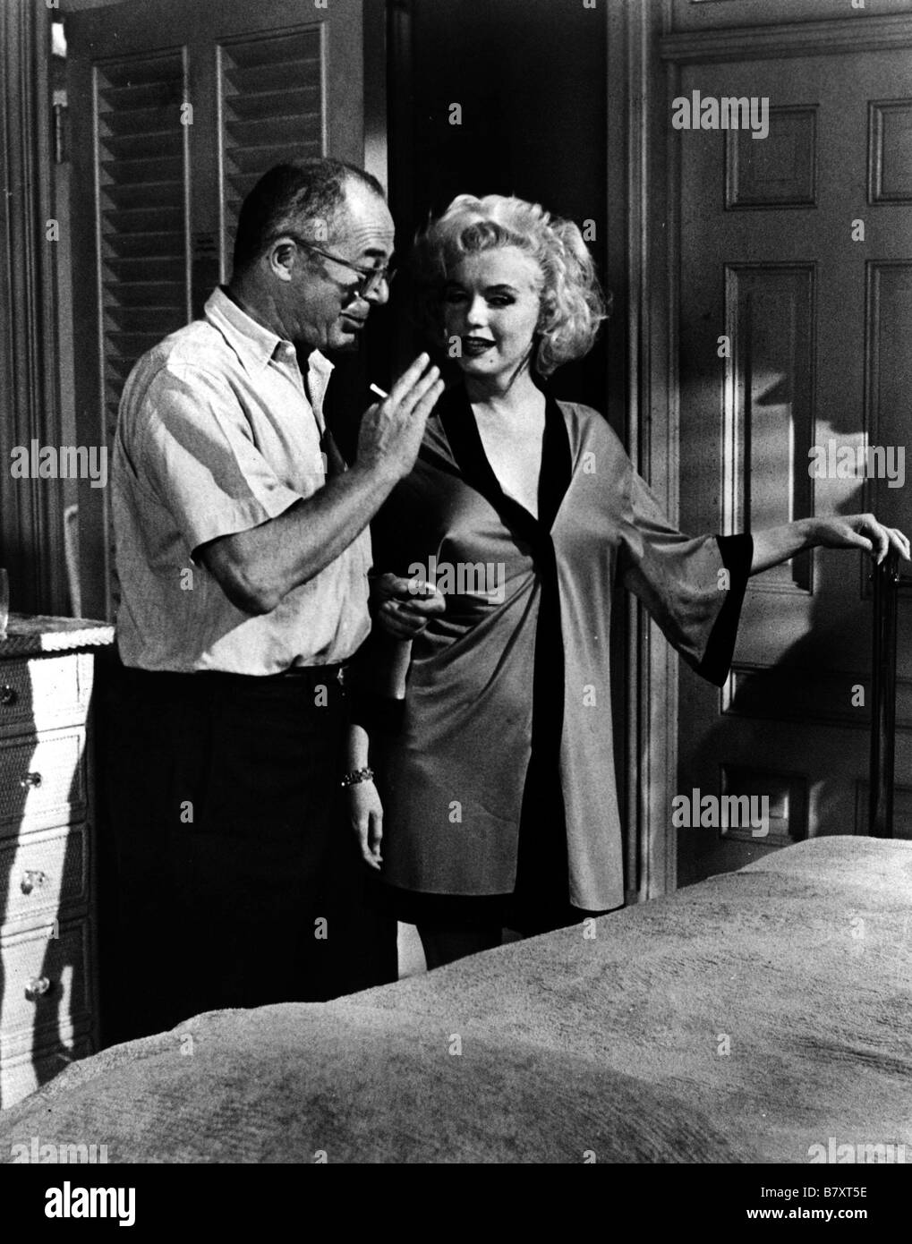 Sette anni di prurito Anno: 1955 USA Direttore: Billy Wilder Billy Wilder, Marilyn Monroe foto di ripresa Foto Stock