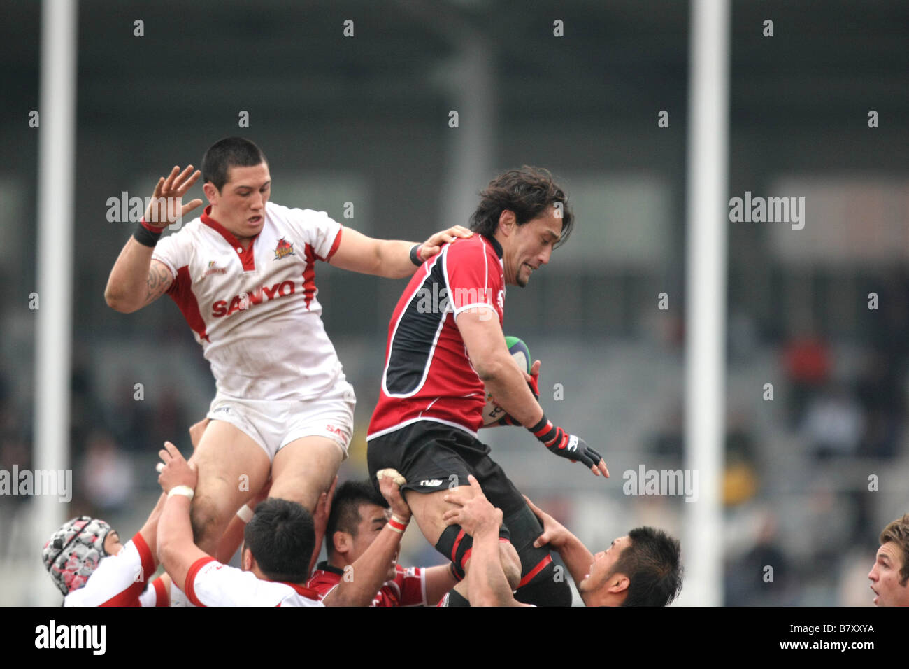 Hitoshi Ono TOSHIBA gennaio 18 2009 Rugby Giappone Top Rugby League 2008 2009 XIII Sec match tra Toshiba Brave Lupus 62 13 SANYO Electric Wild Cavalieri a Chichibunomiya Rugby Stadium Tokyo Giappone Foto di Akihiro Sugimoto AFLO SPORT 1080 Foto Stock