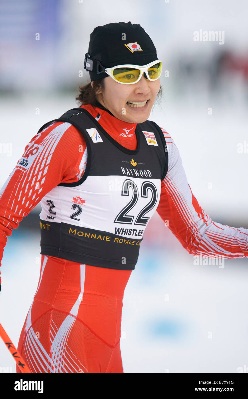 Natsumi Madoka JPN 16 gennaio 2008 Sci di fondo VIESSMANN FIS Cross Country World Cup Ladies 1 3km Sprint Classic al Whistler Olympic Park nell'Callaghan Valley della Columbia britannica in Canada Foto di Toshi Kawano AFLO 2021 Foto Stock