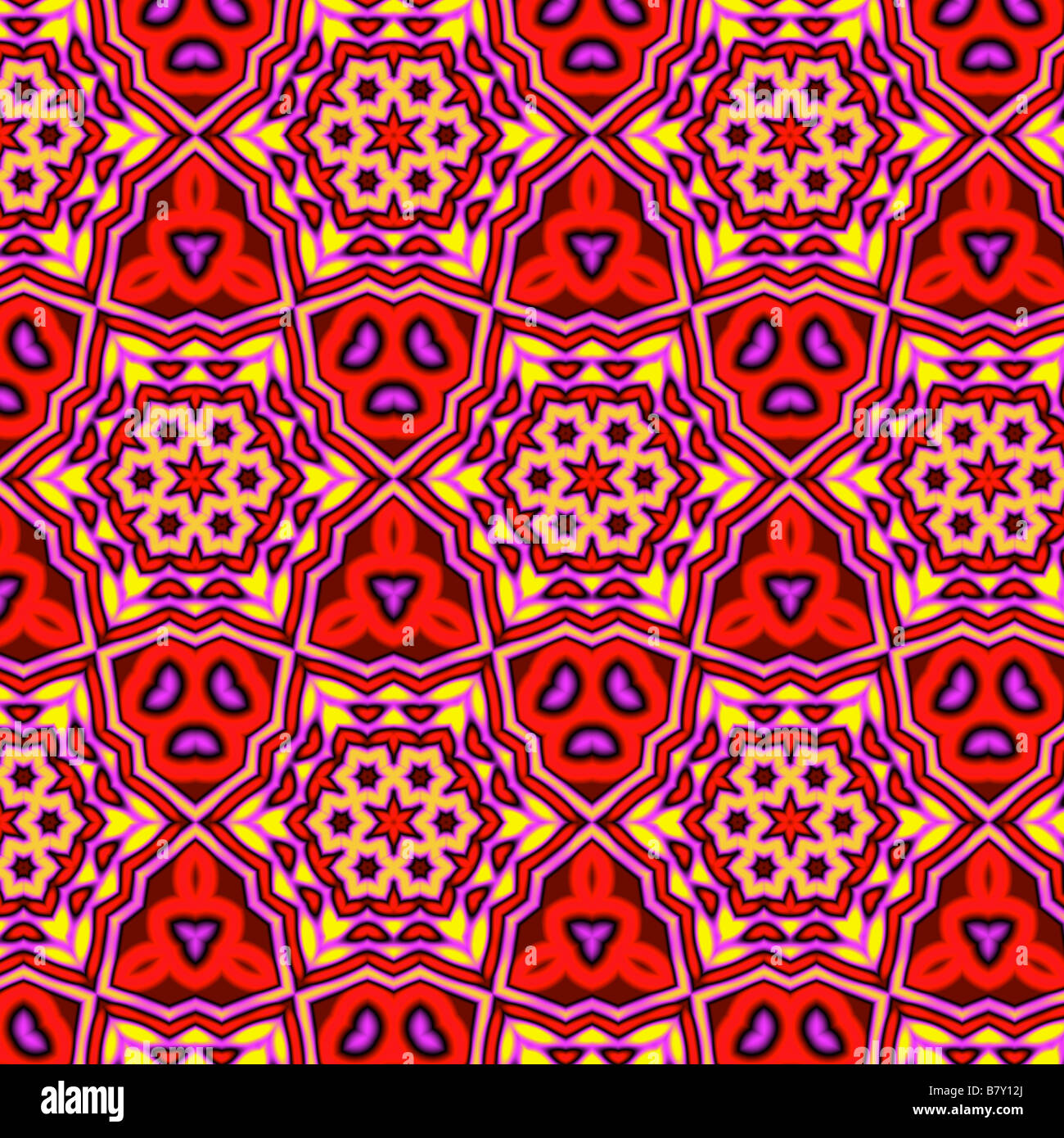 Un interbloccaggio patern di stelle fatto in arancione peach e rosa è ispirato da marocchini e piastrelle Spagnolo Foto Stock