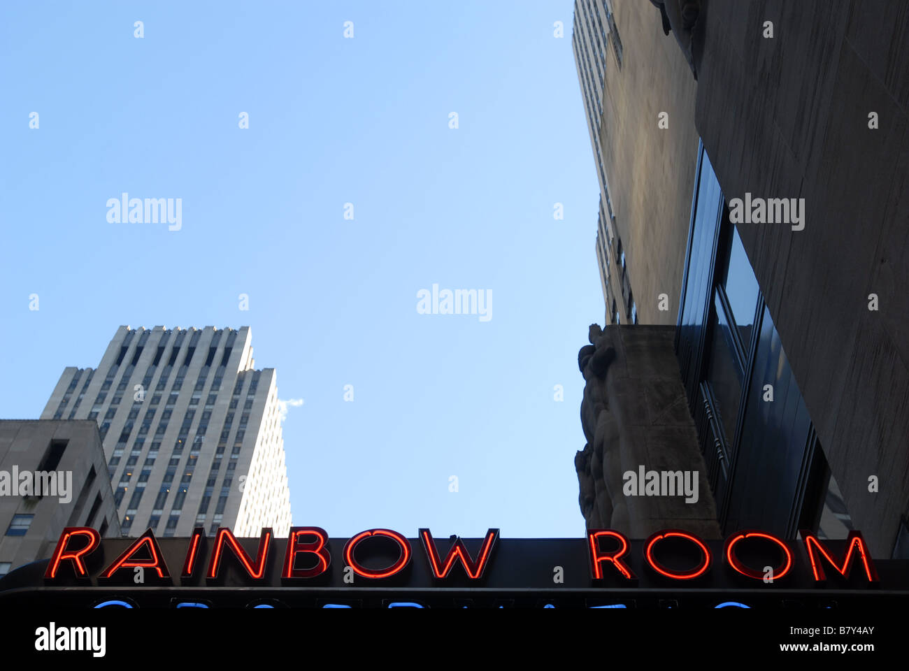 L'ingresso alla sala arcobaleno nel Rockefeller Center di New York Foto Stock