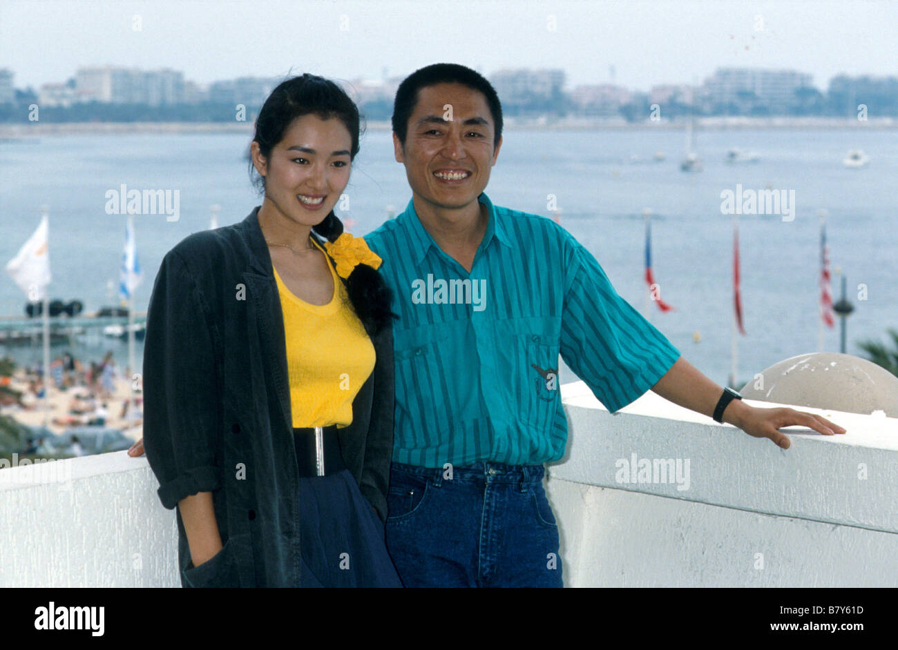 Gong Li e Zhang Yimou al festival di Cannes nel 1989 Foto Stock