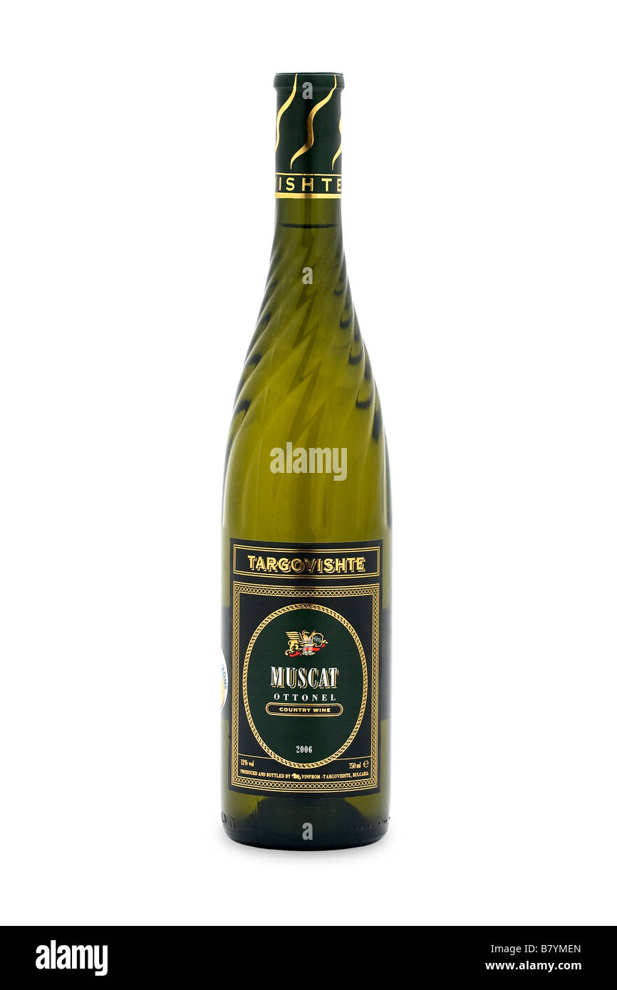 La Bulgaria Muscat Ottonel paese vino bianco secco 2006 vinprom targovishte colore oro pallido verde sfumature di frutta minerali di estate Foto Stock