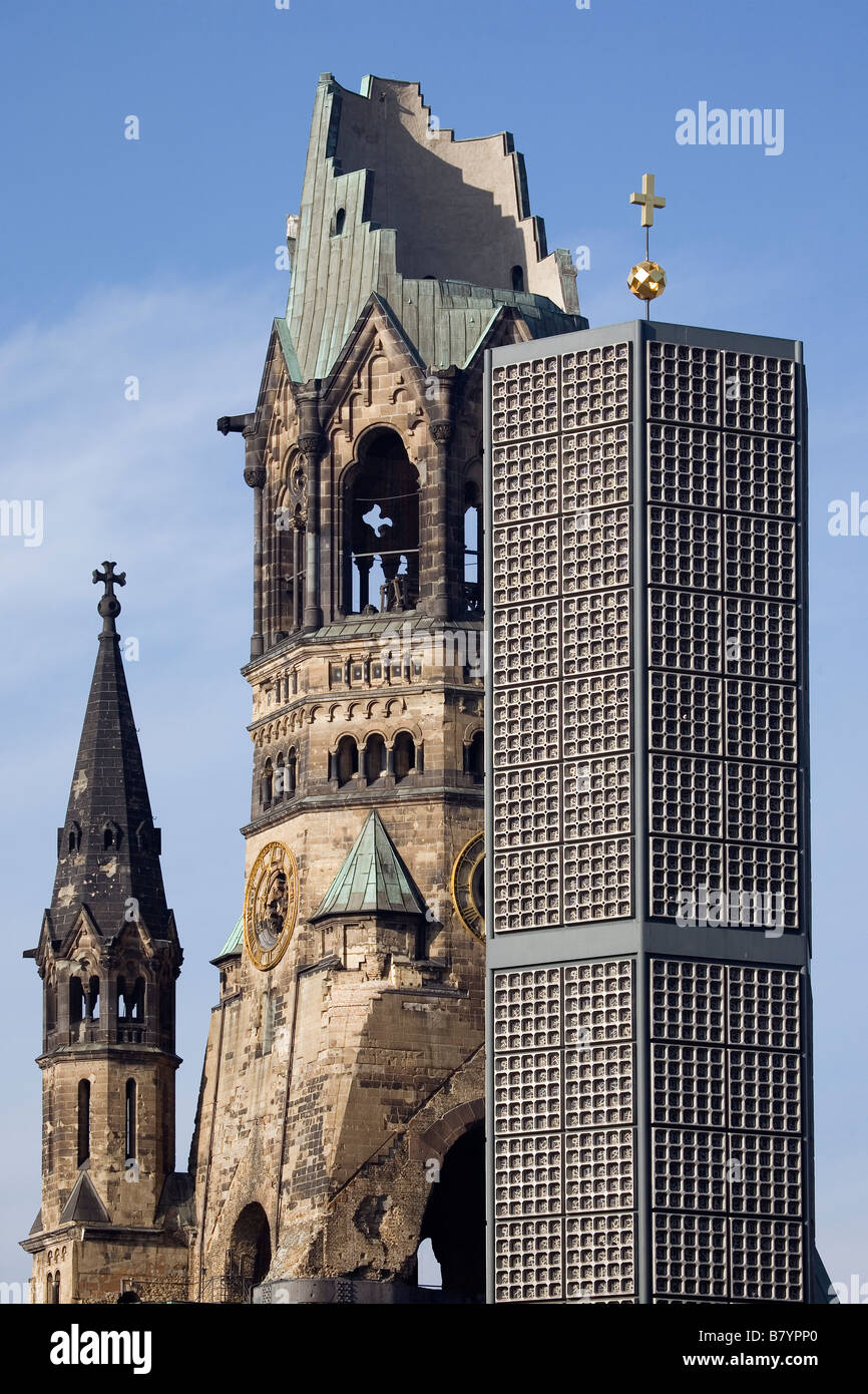 Kaiser Wilhelm Gedachtnis Kirche di Berlino, Germania Foto Stock