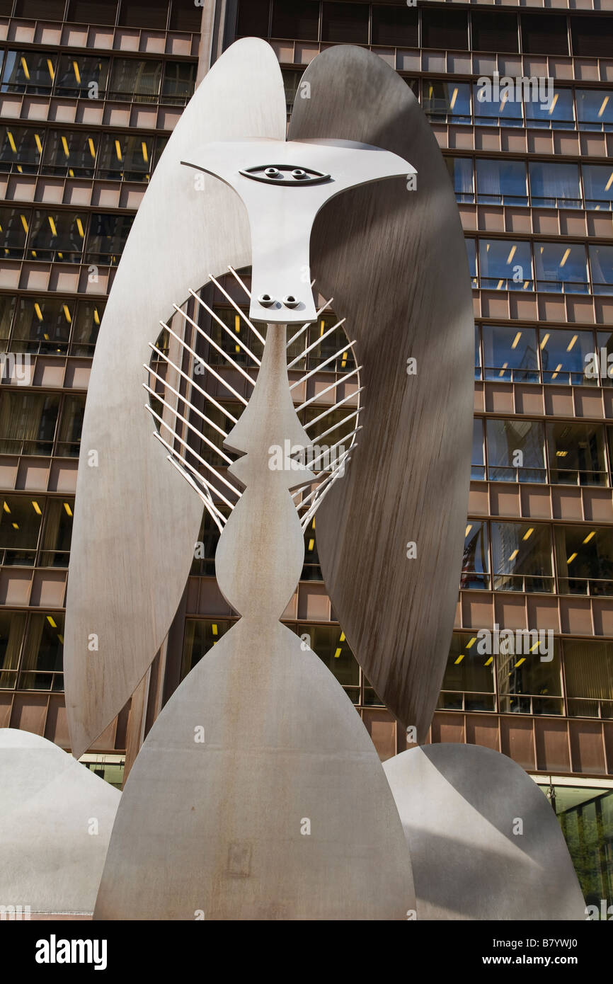 ILLINOIS Chicago Untitled Picasso scultura in Daley Plaza iconico arte pubblica Foto Stock