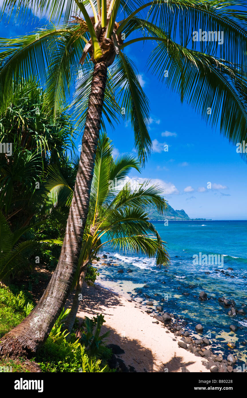 Hideaways Beach e la costa di Na Pali Isola di Kauai Hawaii Foto Stock