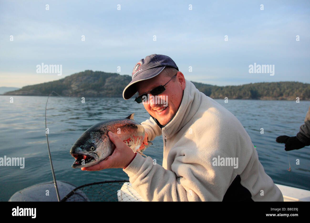 Molla di cattura del salmone Foto Stock