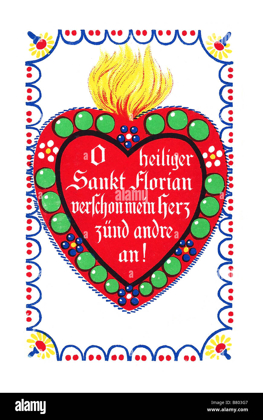 Cuore rosso wirh tedesco dicendo Foto Stock