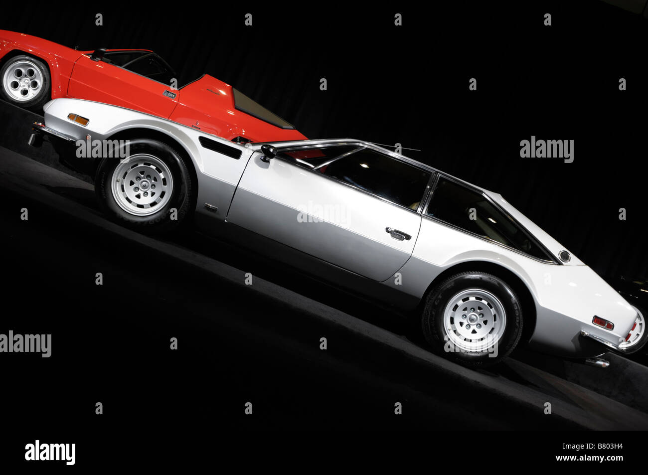 Argento Lamborghini Jarama retrò super car Foto Stock