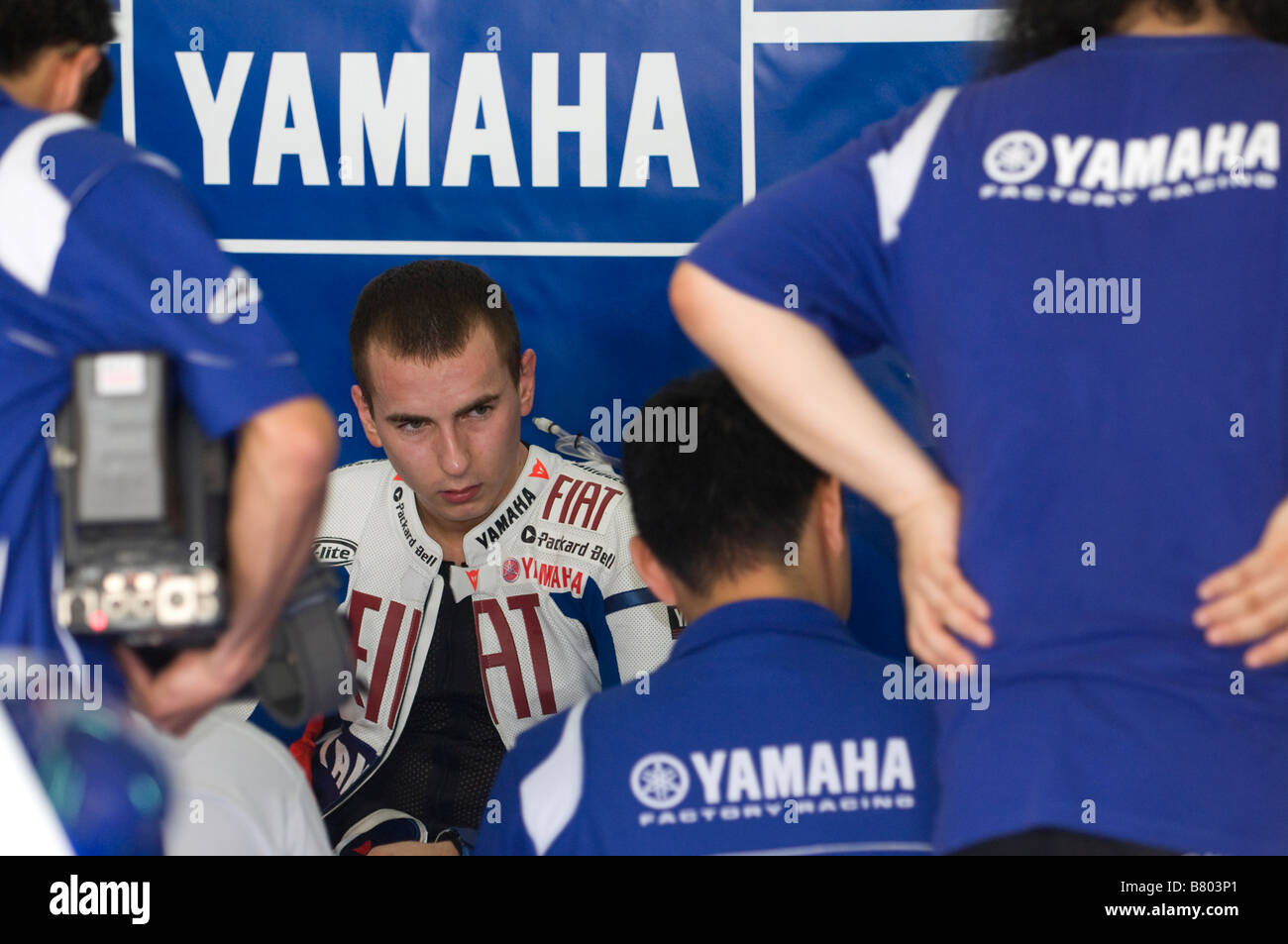 SEPANG MALESIA Febbraio 5 2009 spagnolo Jorge Lorenzo del Fiat Yamaha Team di test ufficiali MotoGP sulla pista di Sepang in Malesia Foto Stock