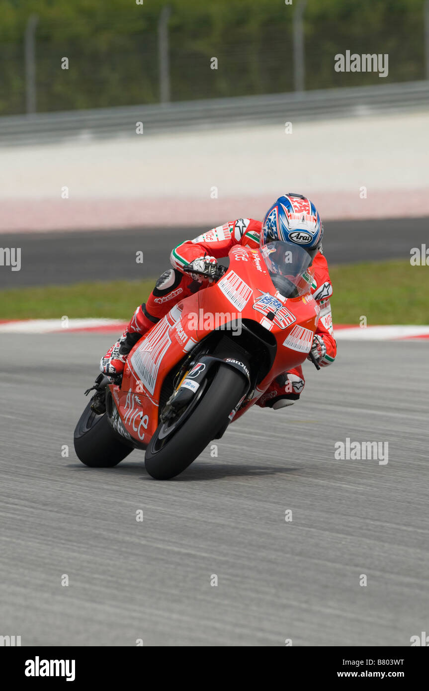 SEPANG MALESIA Febbraio 5 2009 American Nicky Hayden del Ducati Marlboro Team di test ufficiali MotoGP sulla pista di Sepang in Malesia Foto Stock