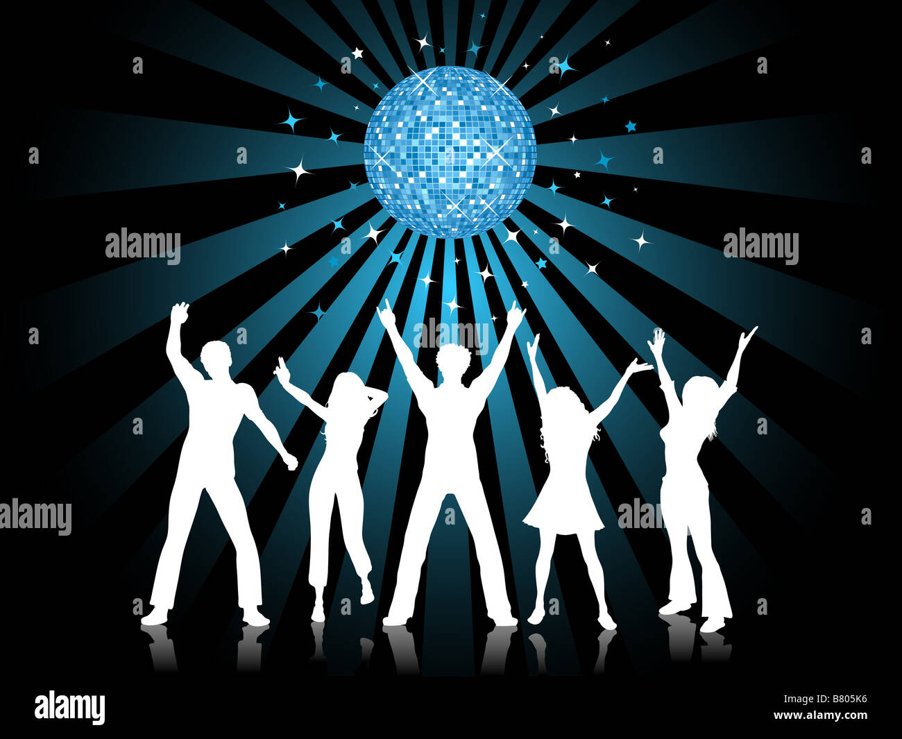 Sagome di persone che ballano Foto Stock