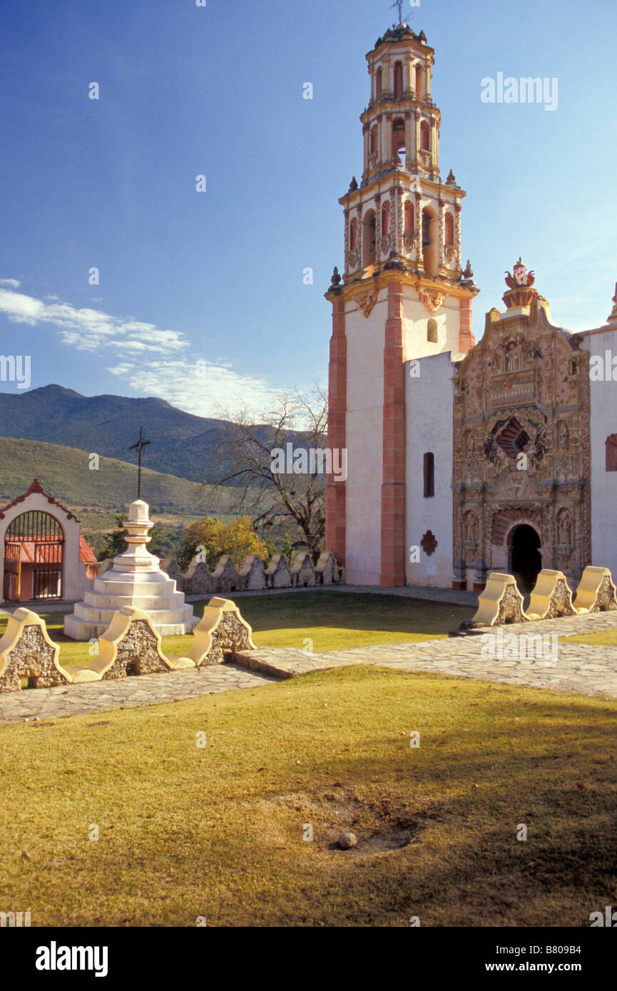 Missione Tilaco, completato nel 1762 e situato in Tilaco Queretaro Messico, è 1 di 5 missioni fondata da Frate Junipero Serra Foto Stock