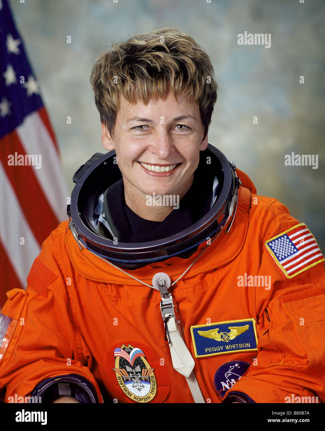 Ritratto ufficiale di astronauta Peggy Whitson A., Expedition cinque tecnico di volo Foto Stock
