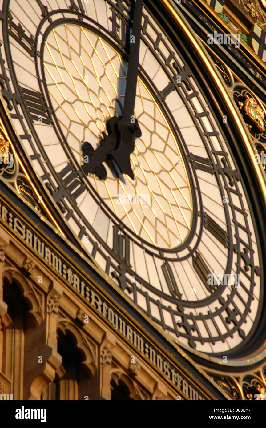 La faccia del Big Ben Clock Tower a Londra. Foto Stock