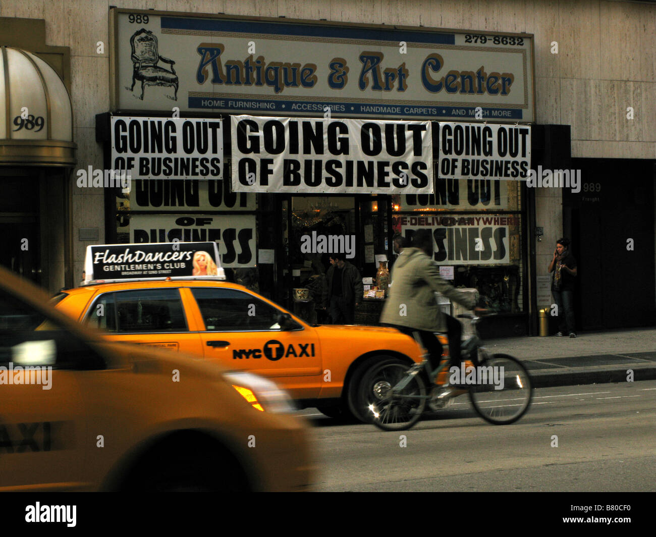 Negozio di antiquariato di andare fuori del business, New York City Foto Stock