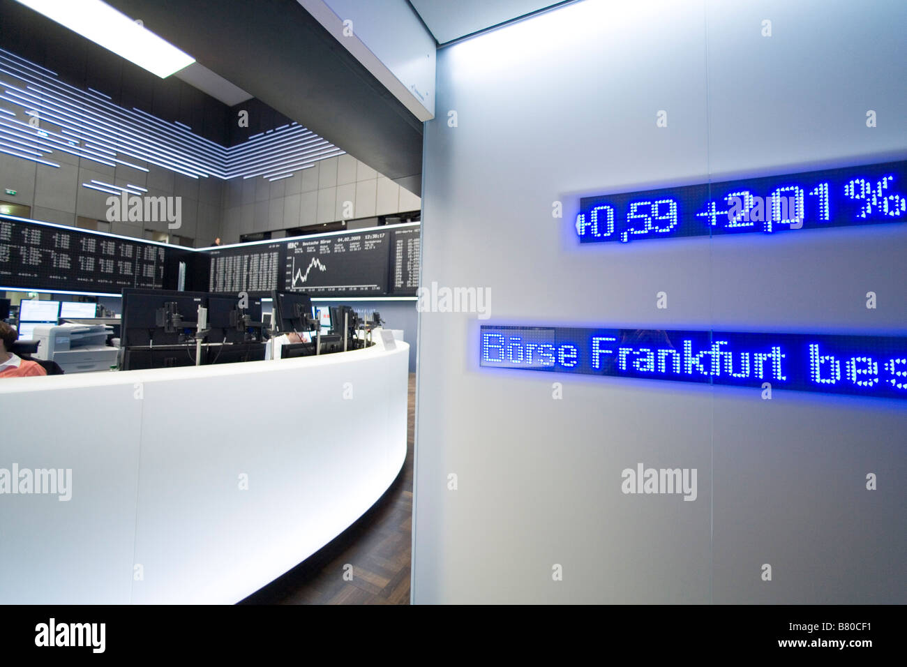 Il trading floor della Borsa di Francoforte Foto Stock