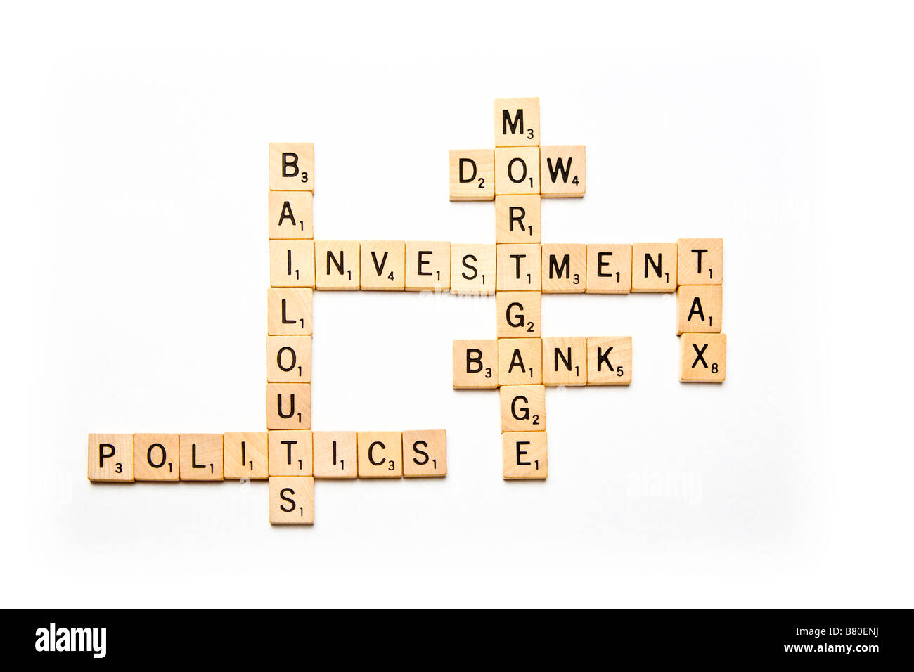 Parole magiche economica cruciverba con piastrelle Foto Stock