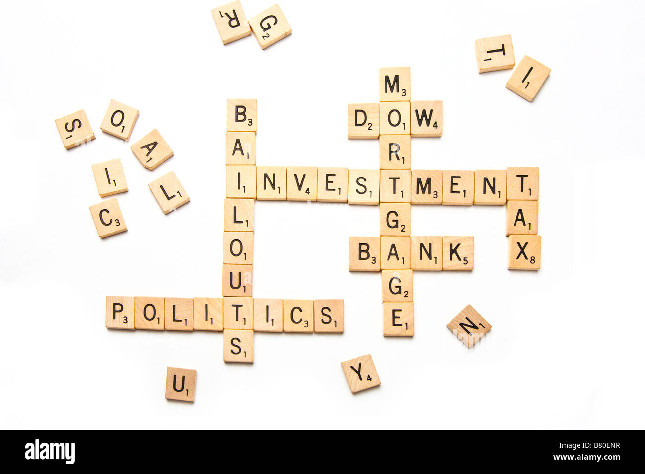 Parole magiche economica cruciverba con piastrelle Foto Stock
