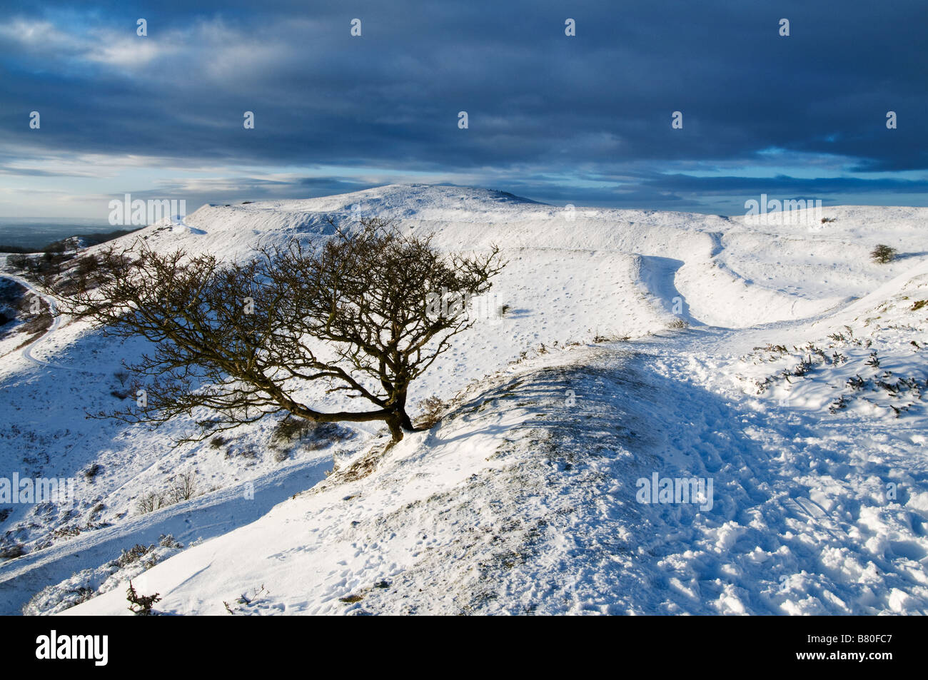 Inverno a Malvern Hills, Inghilterra Foto Stock