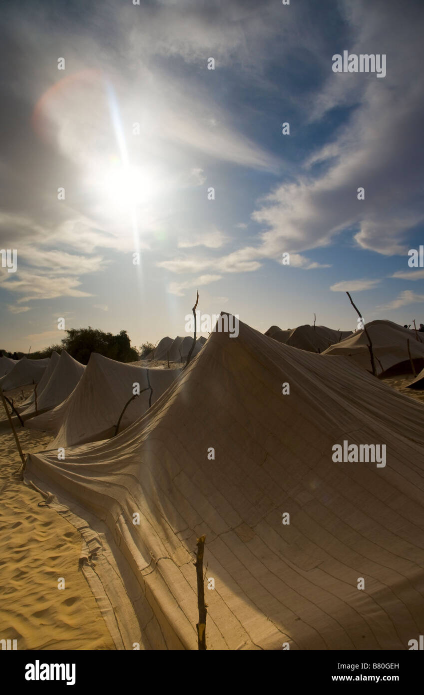 Deserto nomadi tende. Foto Stock