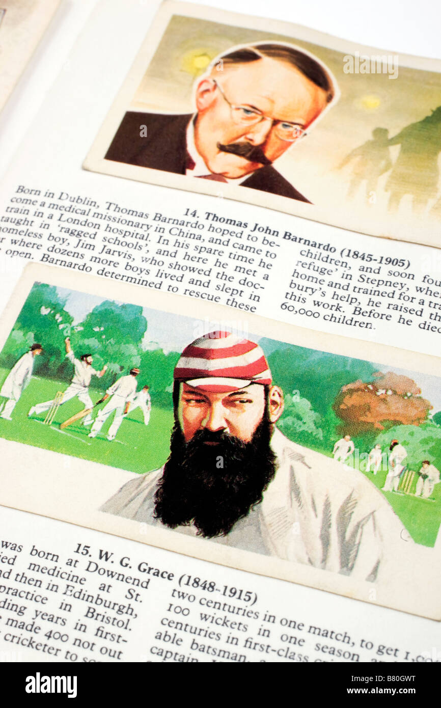 Picture Card di W.G.Grazia e Thomas Barnardo in Brooke Bond PG Suggerimenti picture card album persone famose rilasciato il 30 giugno 1969 Foto Stock