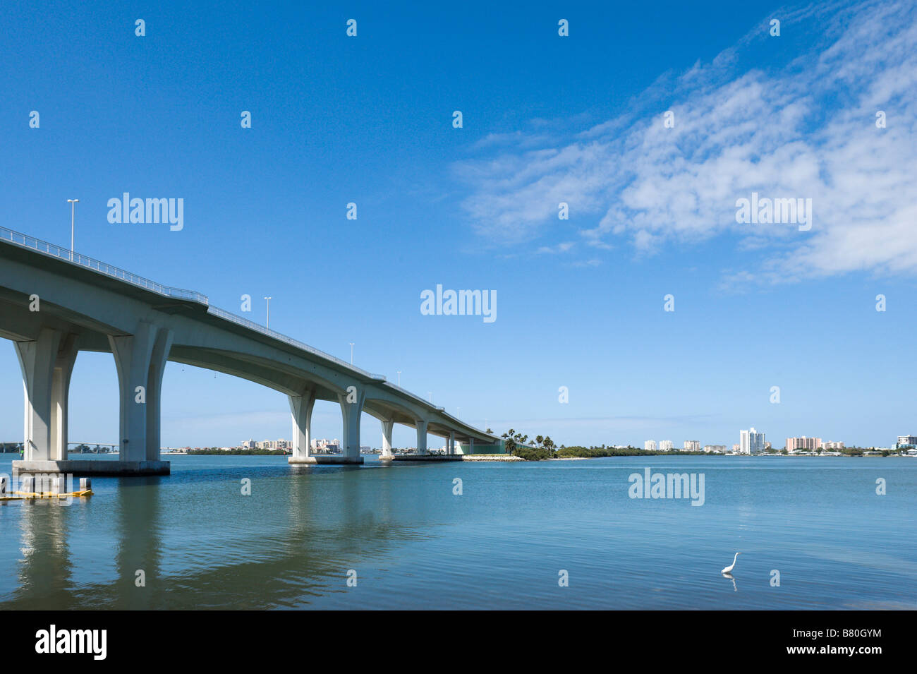 Ponte stradale da Clearwater Clearwater Beach, costa del Golfo della Florida, Stati Uniti d'America Foto Stock