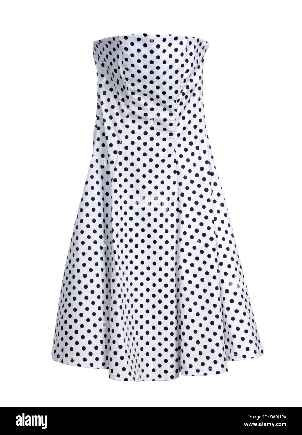 White polka dot dress Foto Stock