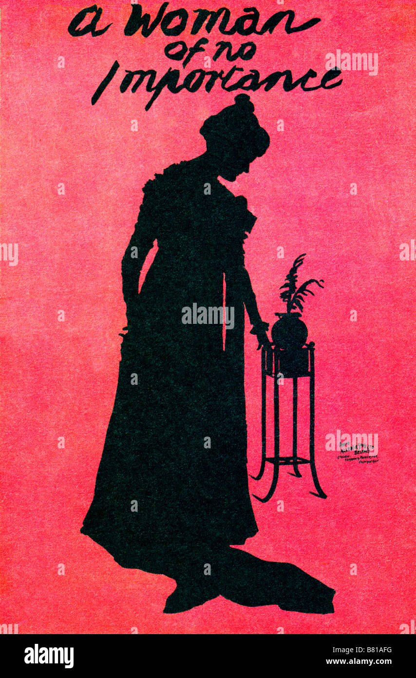 Una donna di nessuna importanza 1893 poster per la prima rappresentazione del dramma di Oscar Wilde Theatre Royal Haymarket 19 Aprile Foto Stock