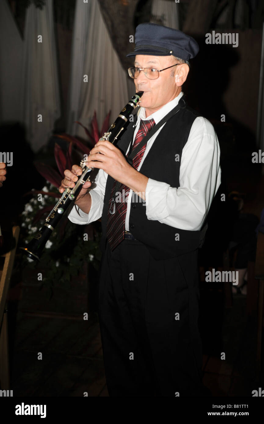 Klezmer Band una tradizione musicale che Parallels e Hasidic Ashkenazic Ebraismo Foto Stock