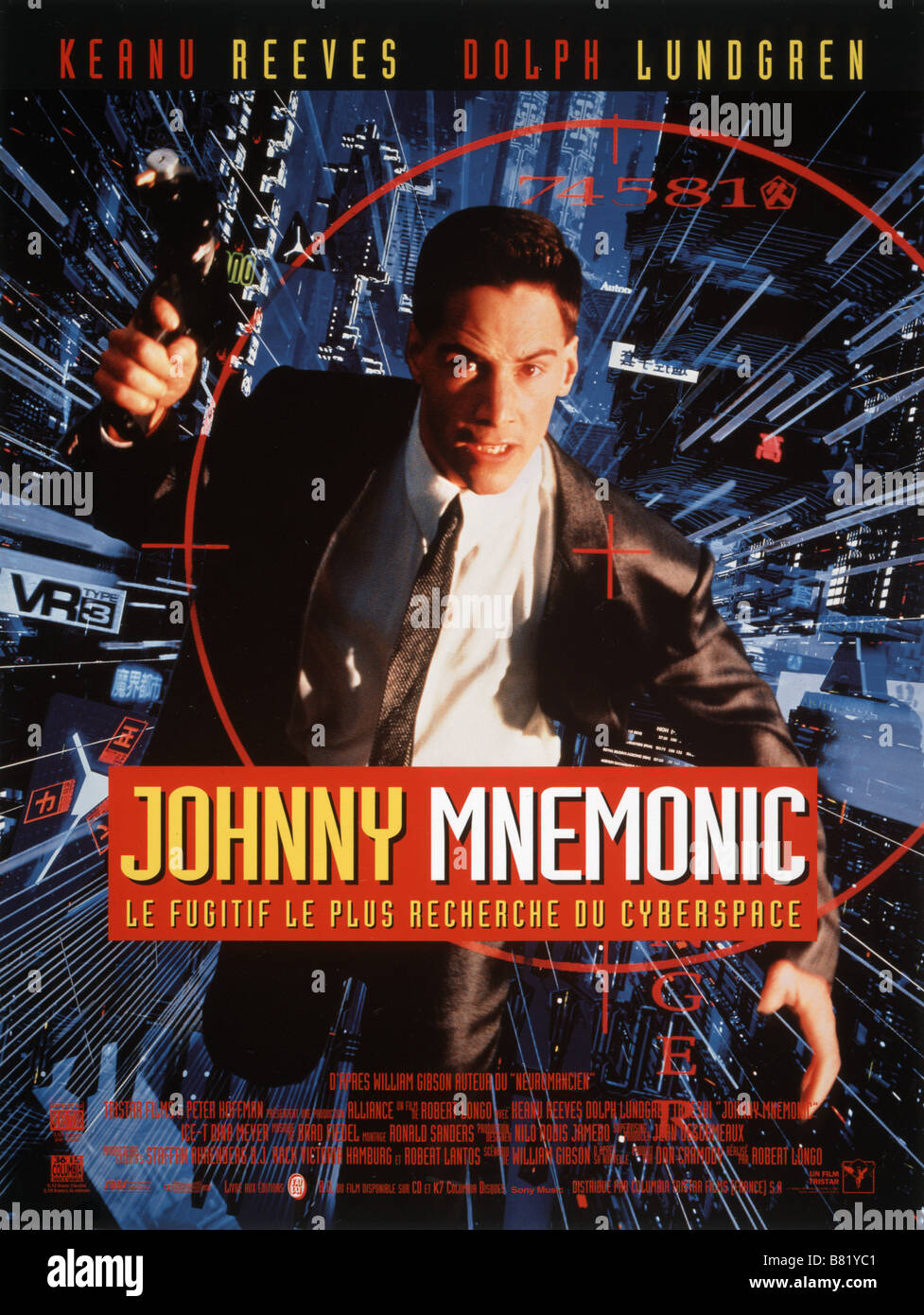 Johnny Johnny mnemonico mnemonica Anno: 1995 USA affiche, poster Keanu Reeves Regista: Robert Longo Foto Stock