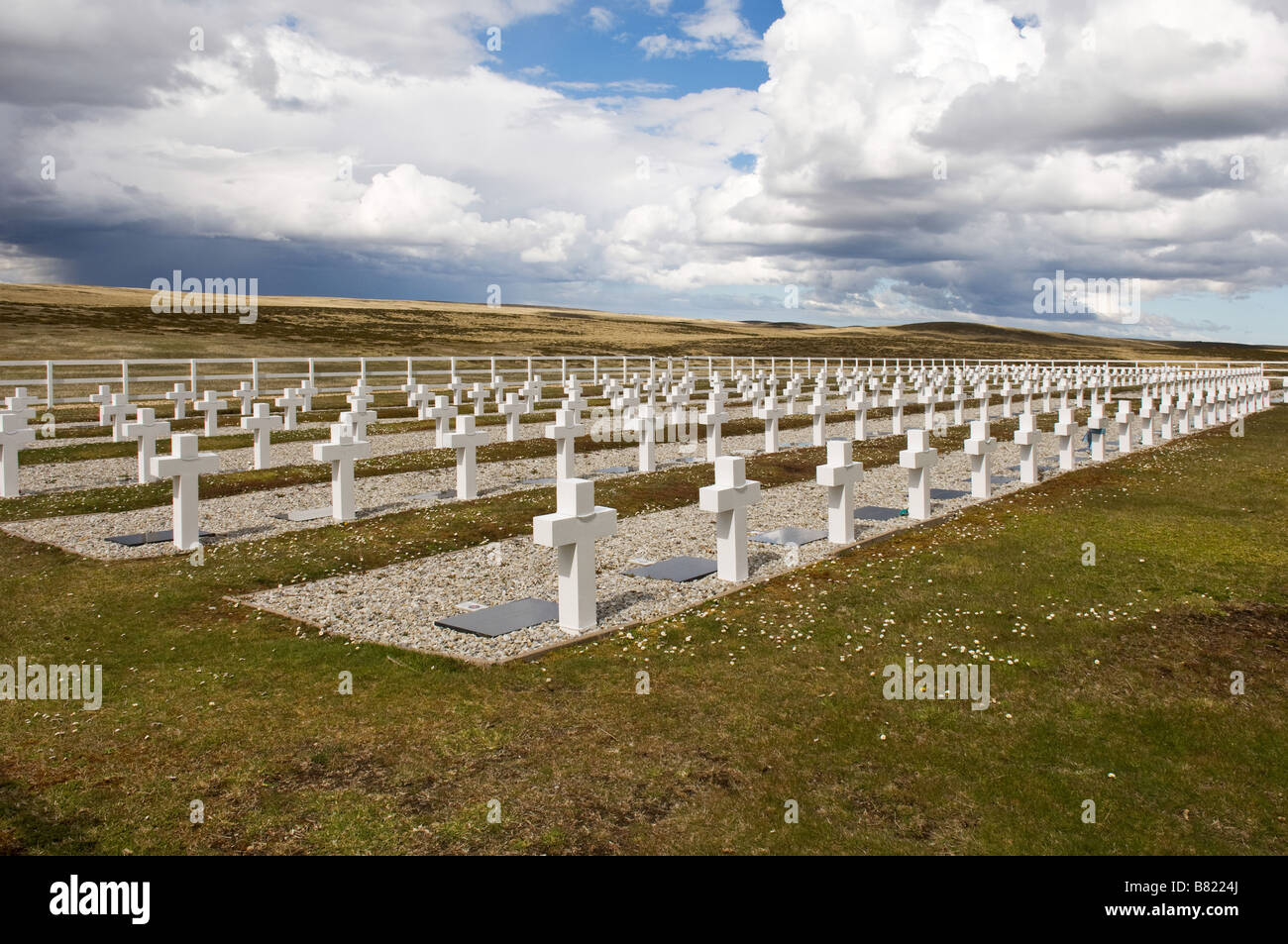 Argentino il Cimitero di Guerra, guerra delle Falklands 1982, Isole Falkland Foto Stock