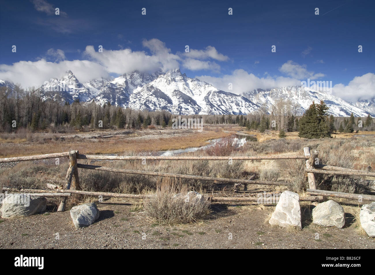 Grand Tetons Teton gamma NP Wyoming negli Stati Uniti Foto Stock