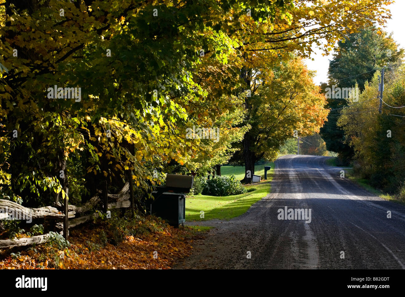 Strada rurale, Quebec, Canada Foto Stock